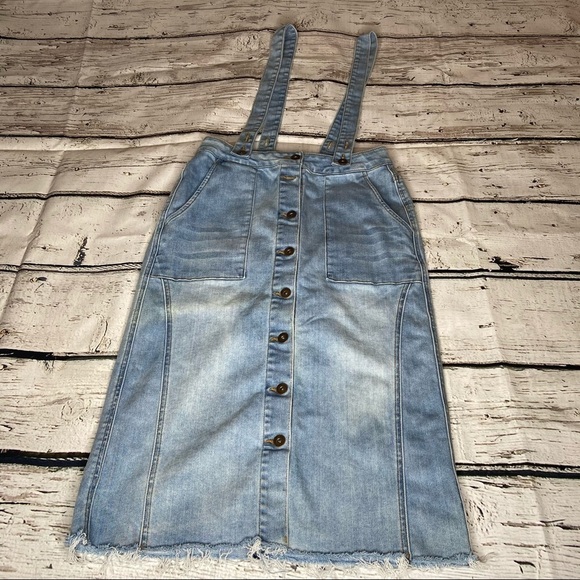 DownEast Denim Skirt with Suspenders Size S - Picture 2 of 11